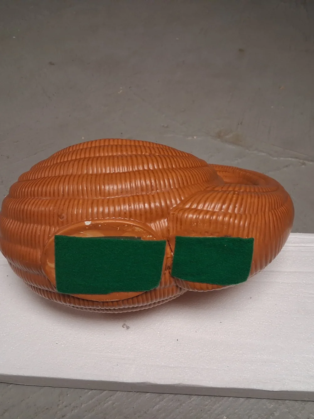 Brown Wicker-Textured Ceramic Basket Vase with Cream Interior